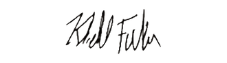 Black handwritten signature on a white background
