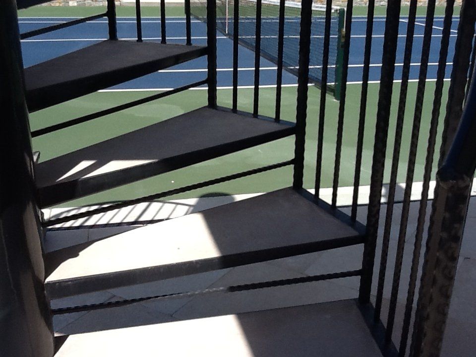 Steel Spiral Stair going to the deck