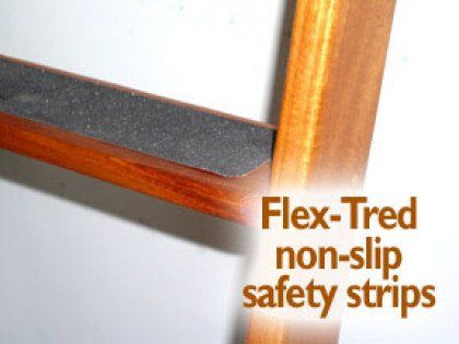 A picture of a ladder with flex-tred non-slip safety strips