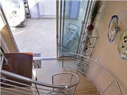 spiral stair with stainless steel railing