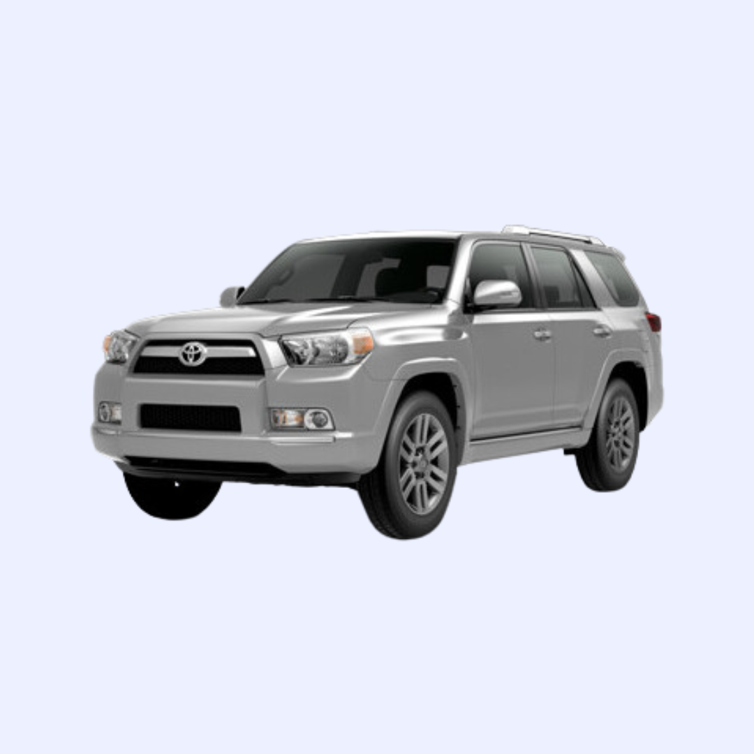 A silver toyota 4runner is shown on a white background.