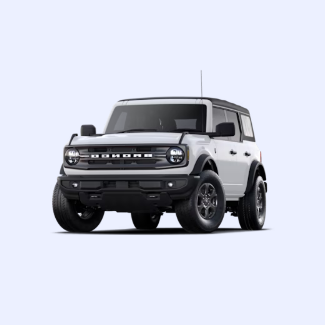 A white ford bronco is shown on a white background.