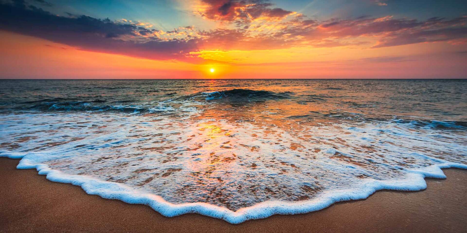 picture of the beach at sunset