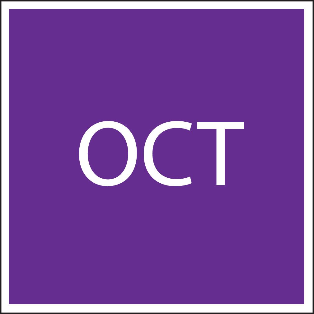 Purple square icon with white “OCT” text