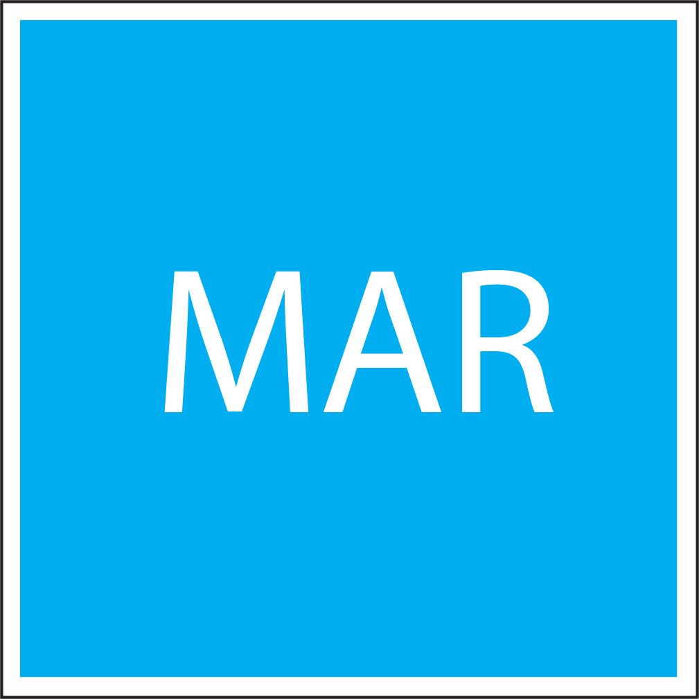 Blue square icon with white “MAR” text