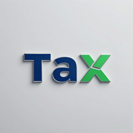 Blue and green “TaX” logo on a light gray background