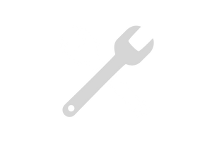 Light gray wrench icon on a white background