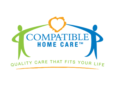 Compatible Home Care logo with green and blue figures, orange heart, and tagline “Quality care that fits your life”