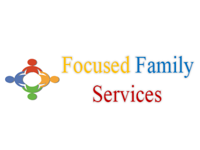Focused Family Services logo with multicolored family icon and text in yellow, blue, and red