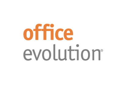 Office Evolution logo in orange and gray text on a white background