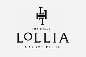 A black and white logo for lollia margot elena