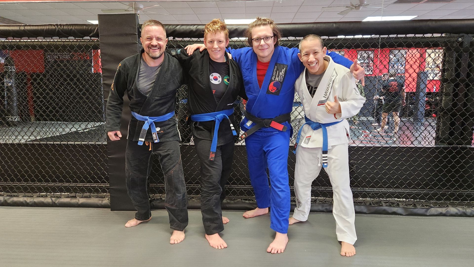 Group of adult Brazilian Jiu-Jitsu students