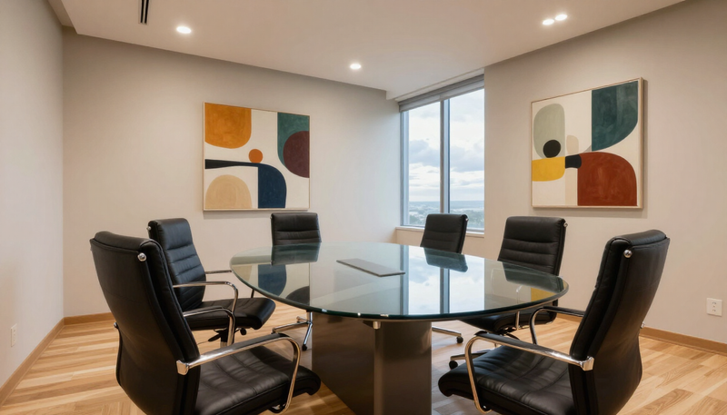 Modern conference room at Hutchinson and Huffman, P.A. in West Palm Beach where client strategy sessions are held
