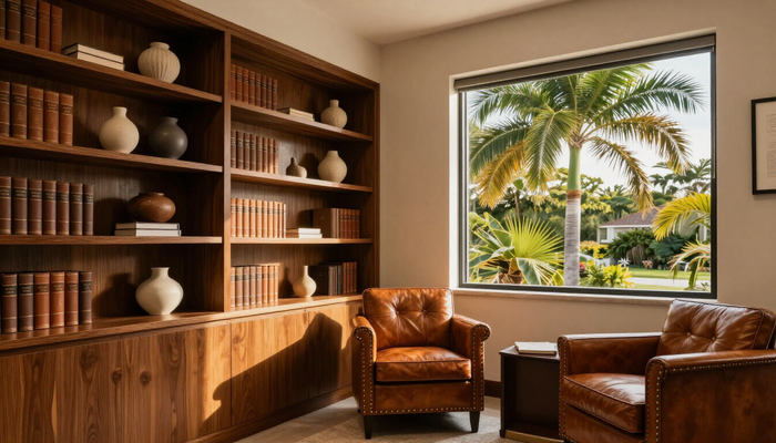 Interior of the Hutchinson and Huffman law office in West Palm Beach, Florida