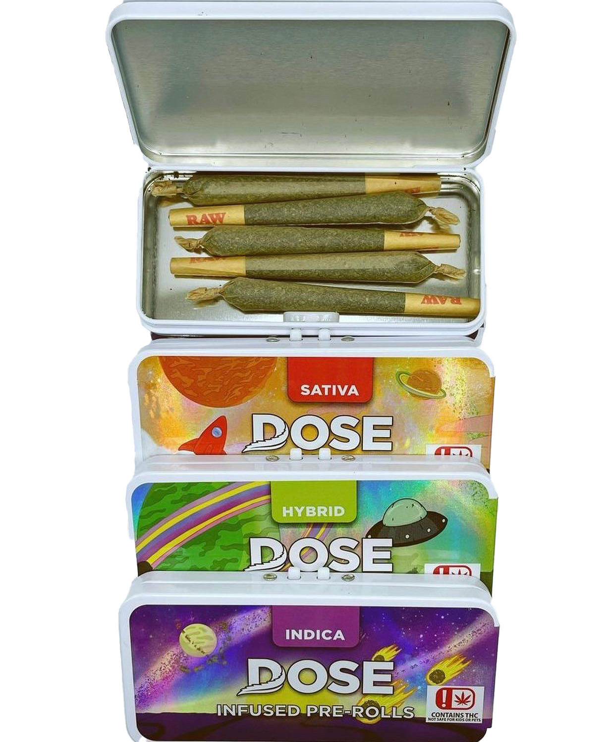Dose pre rolled joints are stacked on top of each other