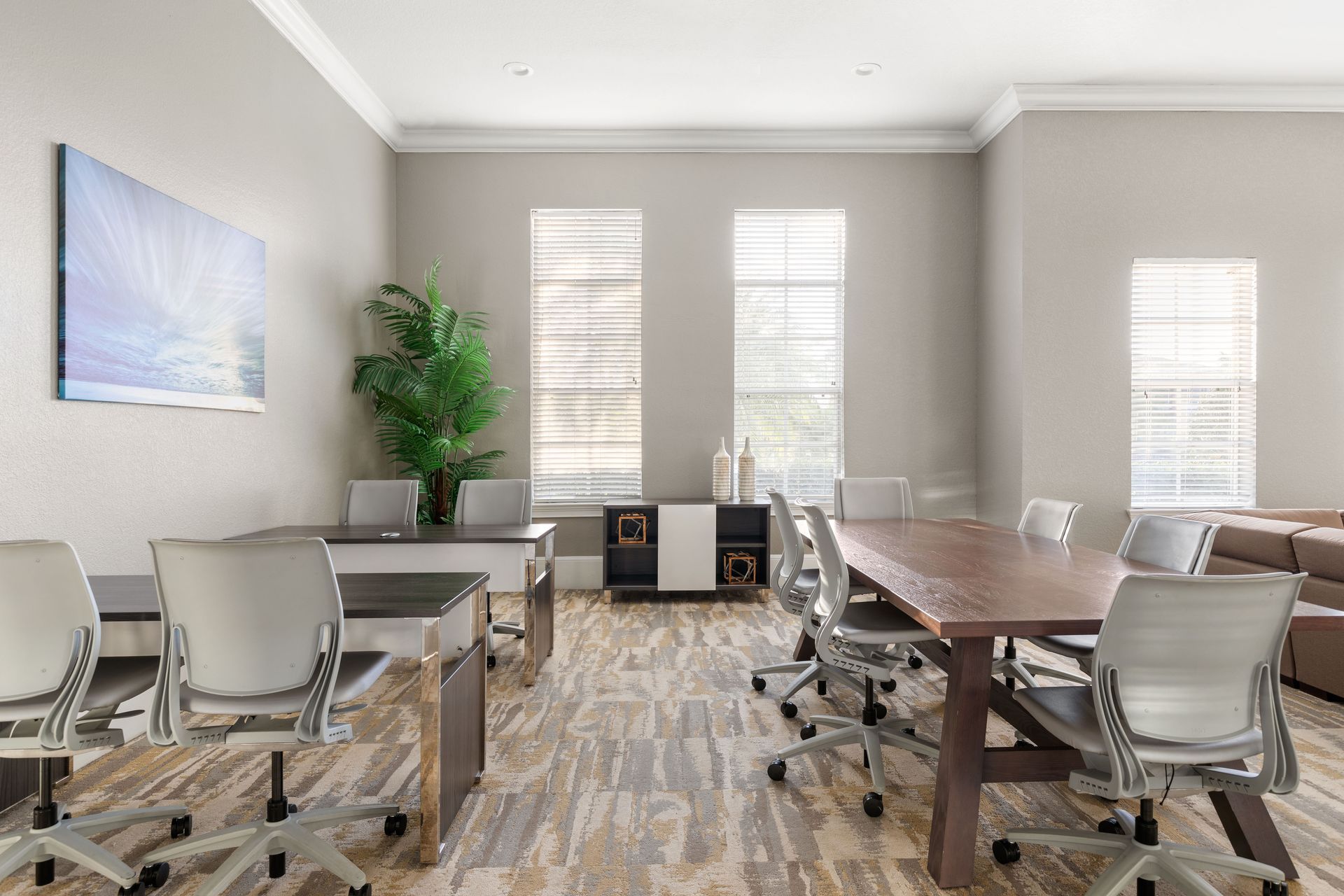Business Center with Meeting Table at Burano Hunter's Creek Apartment