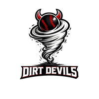 Logo of a baseball with devil horns and a tornado. Below are the letters 