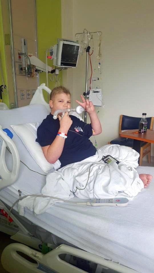 Lane in hospital with leukemia.