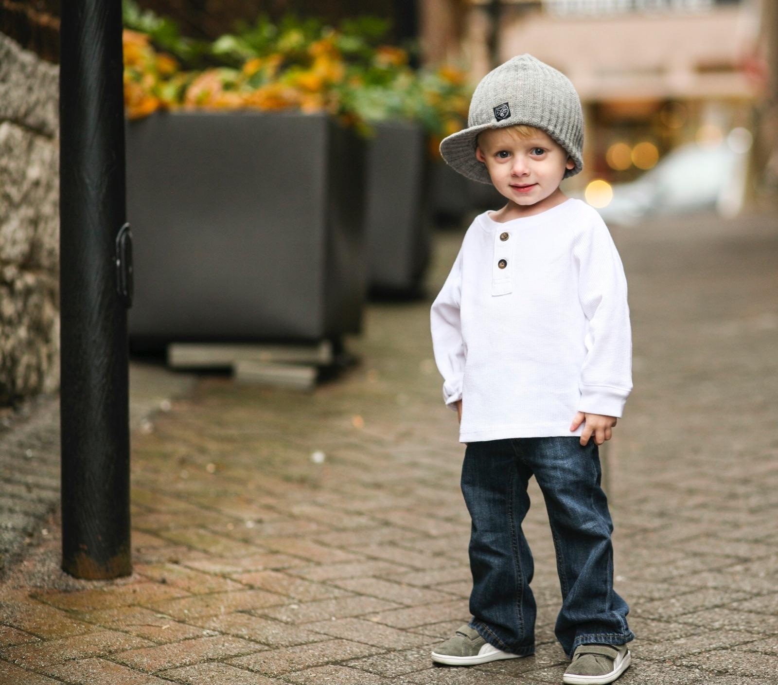 Tate on the sidewalk.