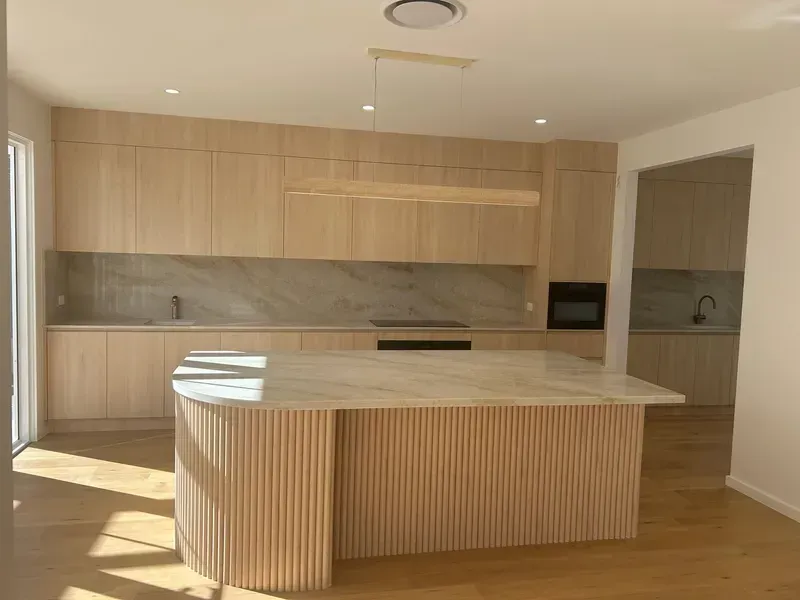Light Wood Kitchen With Island — JRB Joinery In Kew, NSW