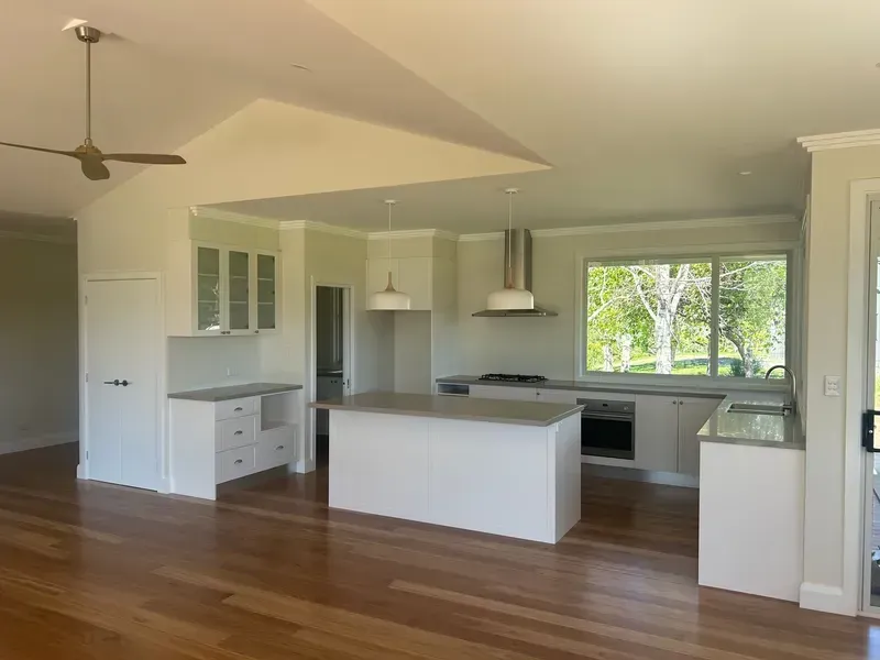 Open-concept Kitchen With White Cabinetry — JRB Joinery In Kew, NSW