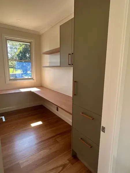 Office Space With a Built-in Wooden Desk — JRB Joinery In Kew, NSW
