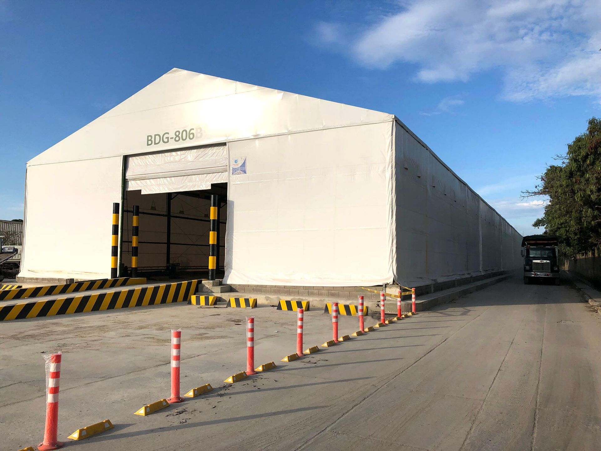 Carpa Industrial en Barranquilla para Monomeros, almacenamiento de fertilizantes.