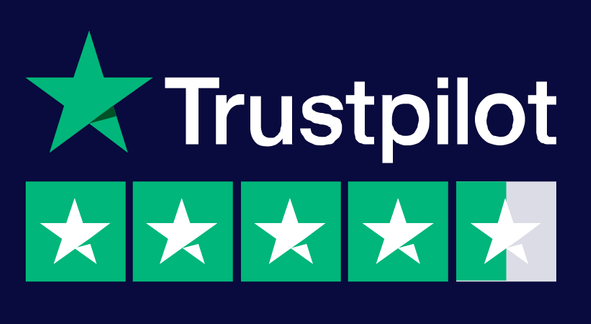 A logo for trustpilot with four stars on it