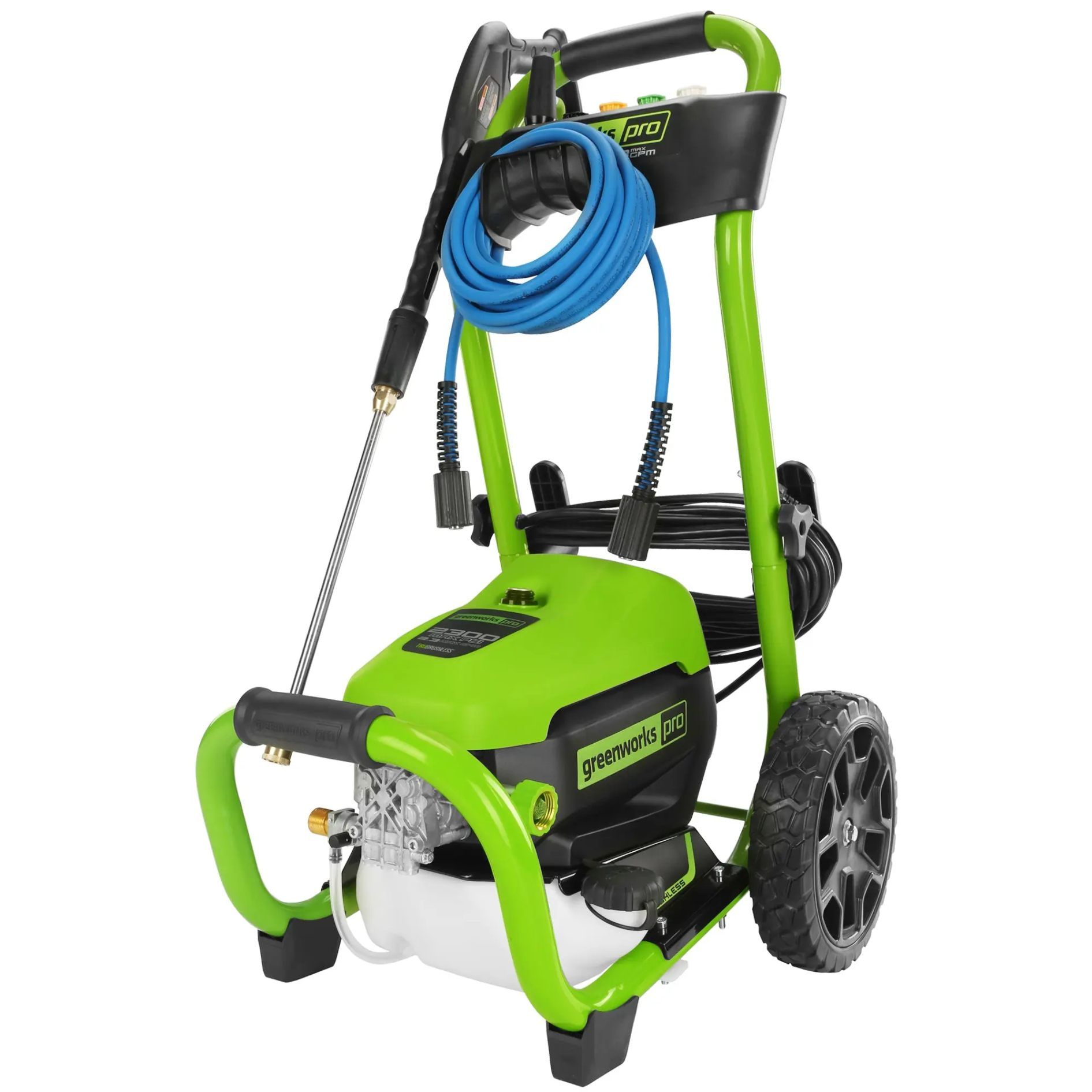 A Green High Pressure Washer With a Blue Hose Attached to It — Diamond Service Centre In Lismore, NSW