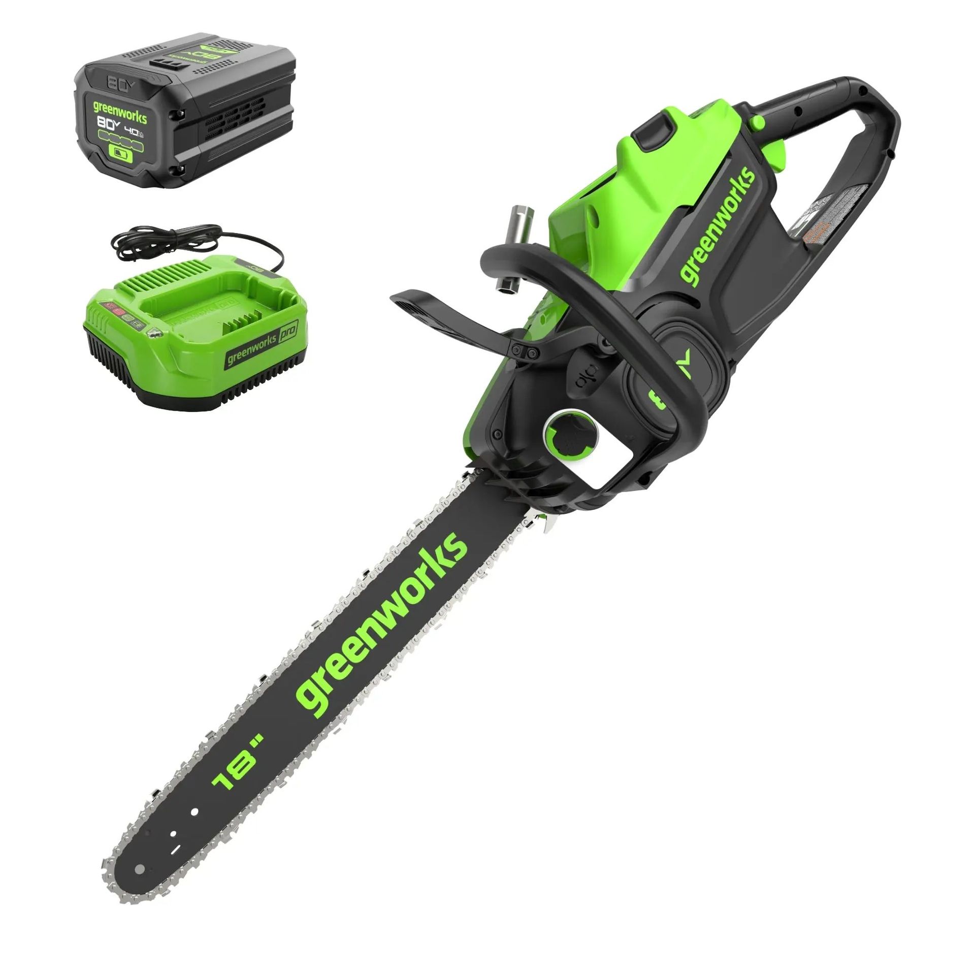 A Greenworks Cordless Chainsaw With a Battery and Charger — Diamond Service Centre In Lismore, NSW