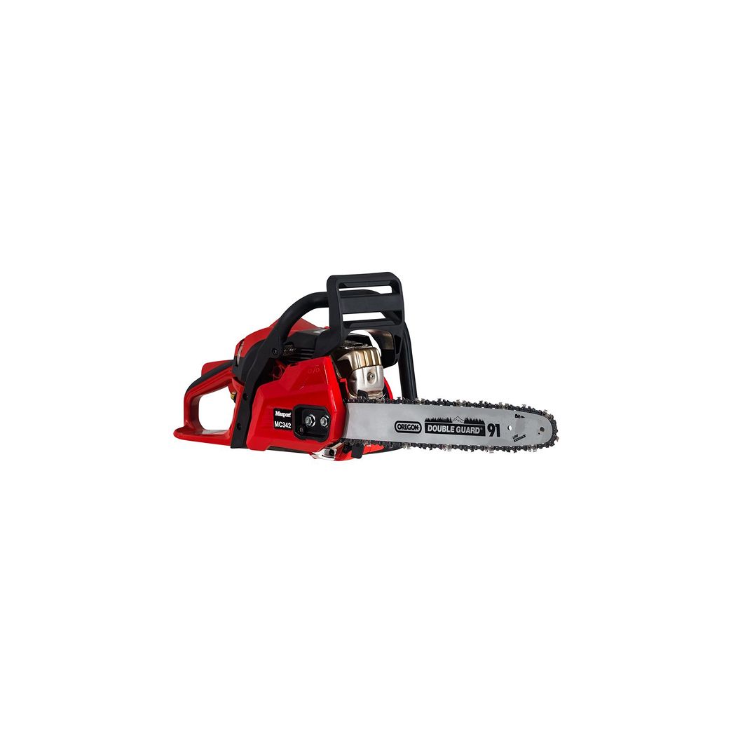 A Red Chainsaw With a Black Handle on a White Background — Diamond Service Centre In Lismore, NSW
