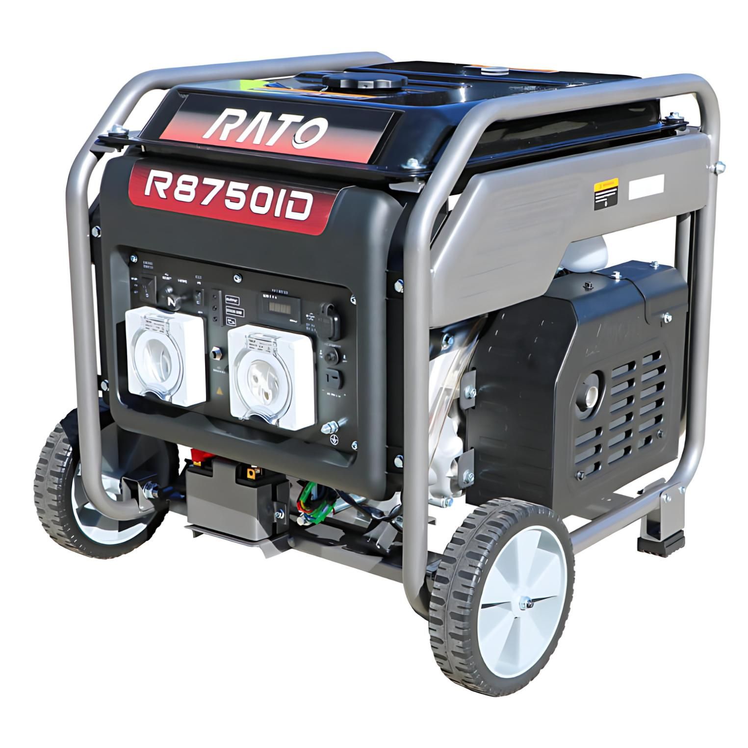 A Black and Red Generator With Wheels on a White Background — Diamond Service Centre In Lismore, NSW