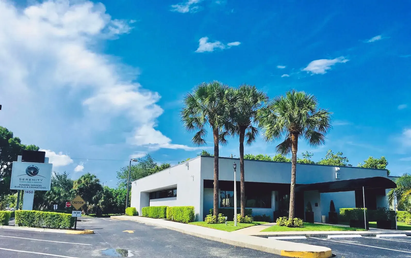Serenity Funeral Home exterior in North Lauderdale