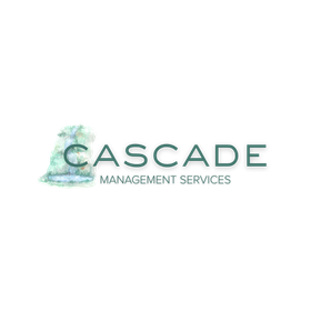 Cascade Management Services logo with a teal waterfall icon and gray text on a white background