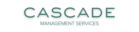 Cascade Management Services logo in teal and gray text on a white background