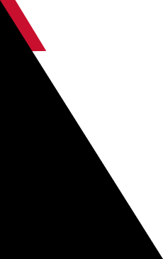 Abstract black-and-white geometric design with a red corner accent