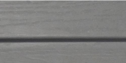 Close up of heritage gray vinyl siding. 