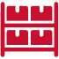 Red drawer cabinet icon with four drawers and white handles