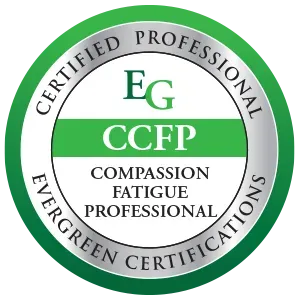 A green and silver circle that says certified professional evergreen certifications