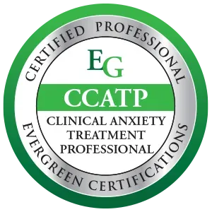 A certified professional logo for clinical anxiety treatment professionals