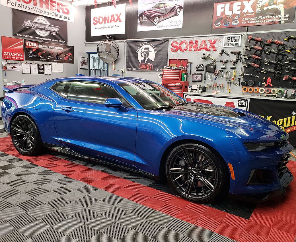ceramic coating for a blue camaro