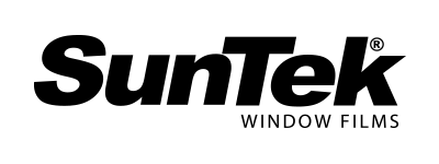 The suntek window films logo is black and white on a white background.