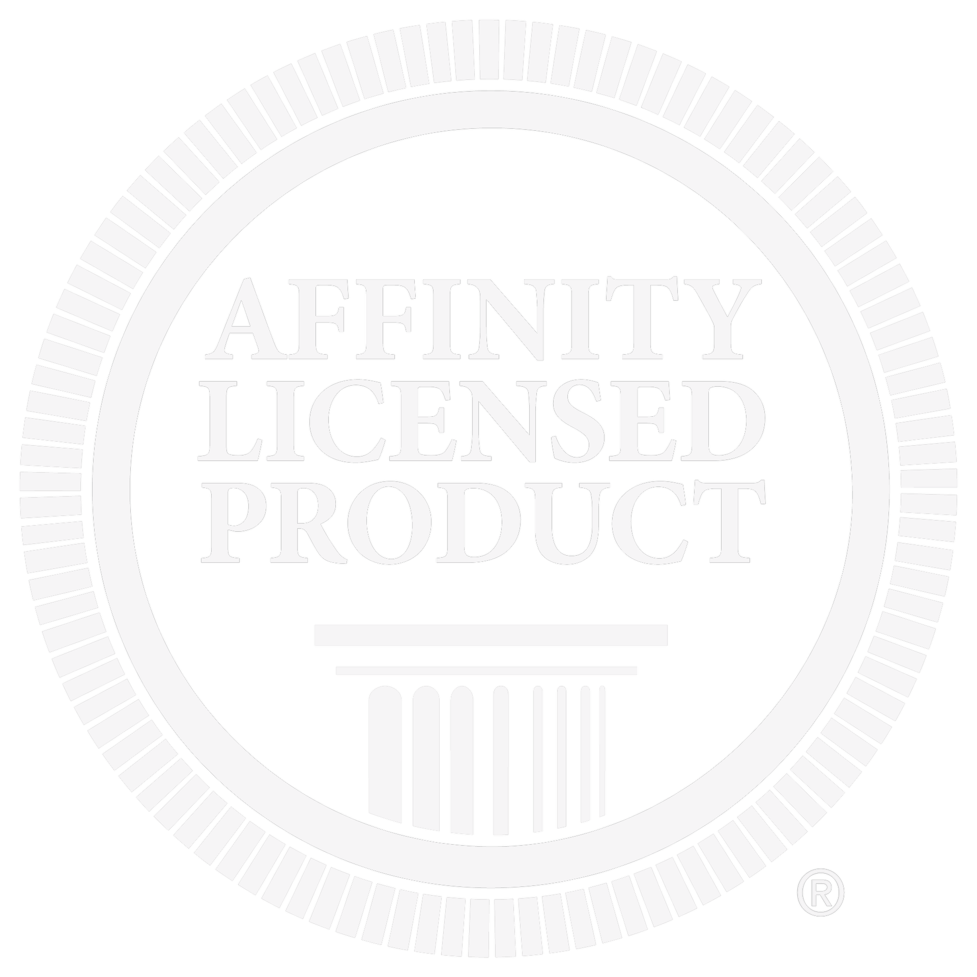 Faint circular seal reading “AFFINITY LICENSED PRODUCT” on a white background