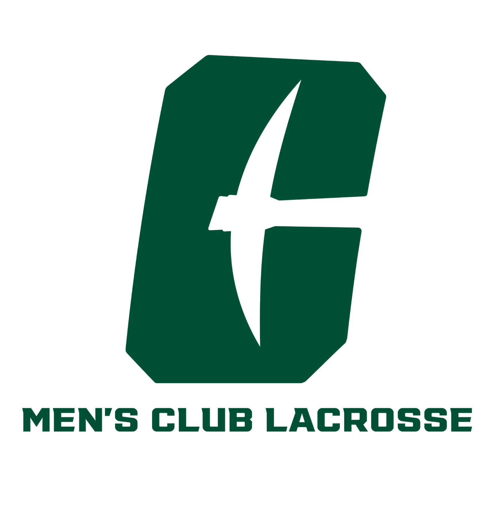 Men’s Club Lacrosse logo with a green stylized “G” and white lacrosse cross shape