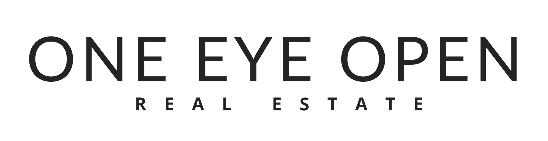 Logo reading “One Eye Open Real Estate” in black text on a white background