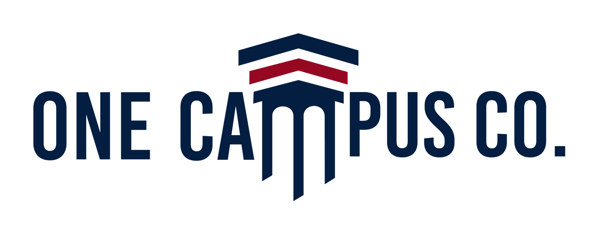 One Campus Co. logo in navy, red, and white with stylized building icon