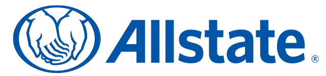Allstate logo: blue hands cupping inside a blue circle with the word Allstate in blue.