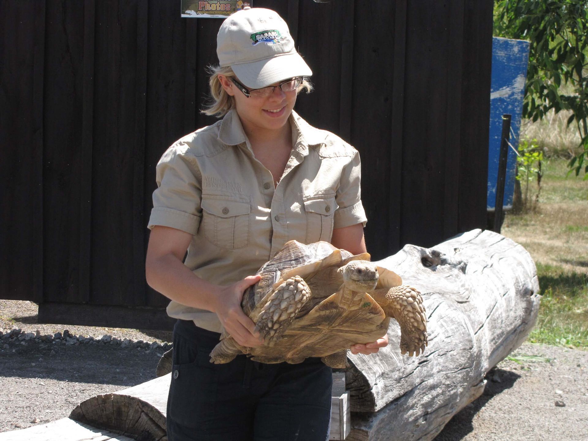 zookeeper holding turtle