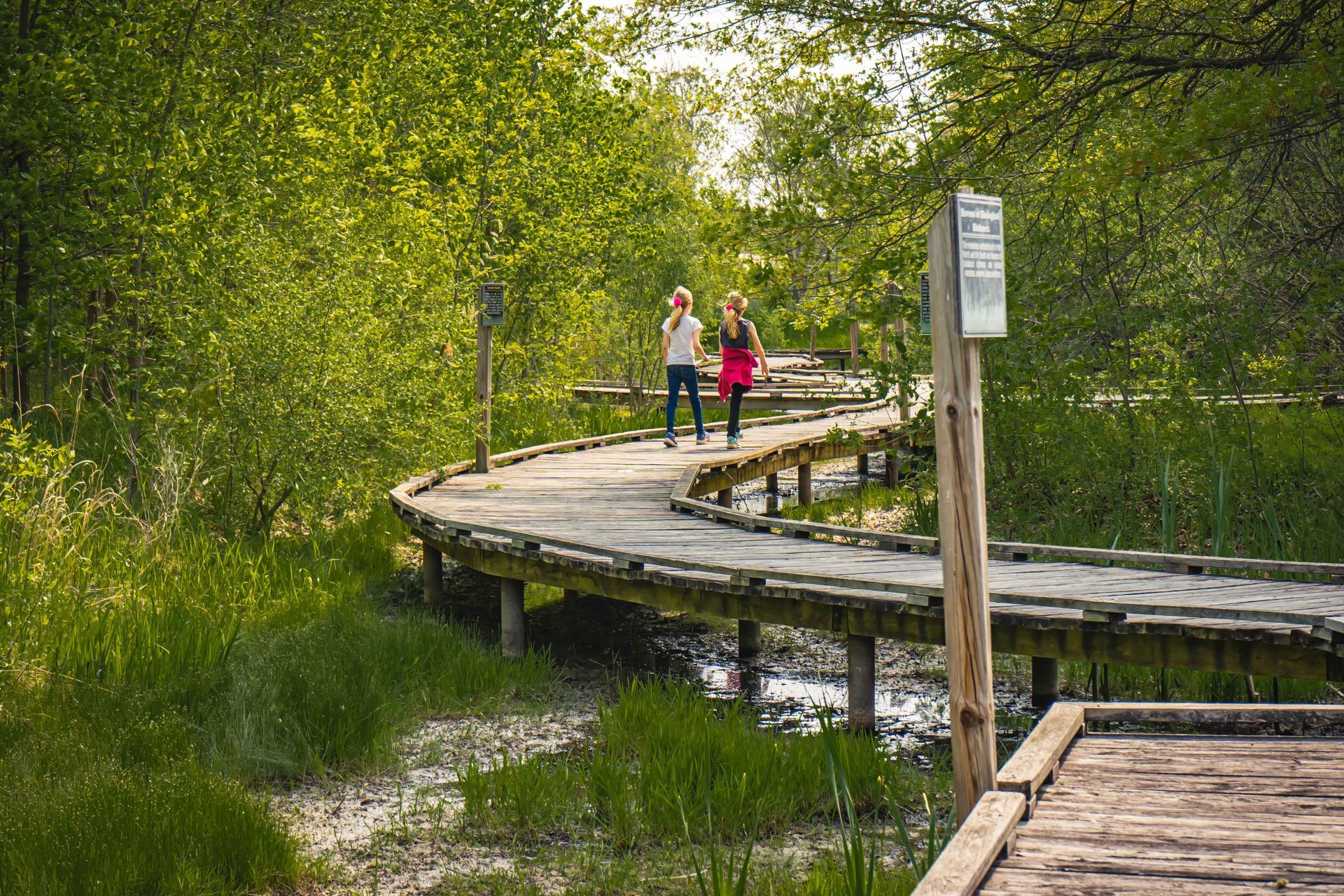 kids on walkway