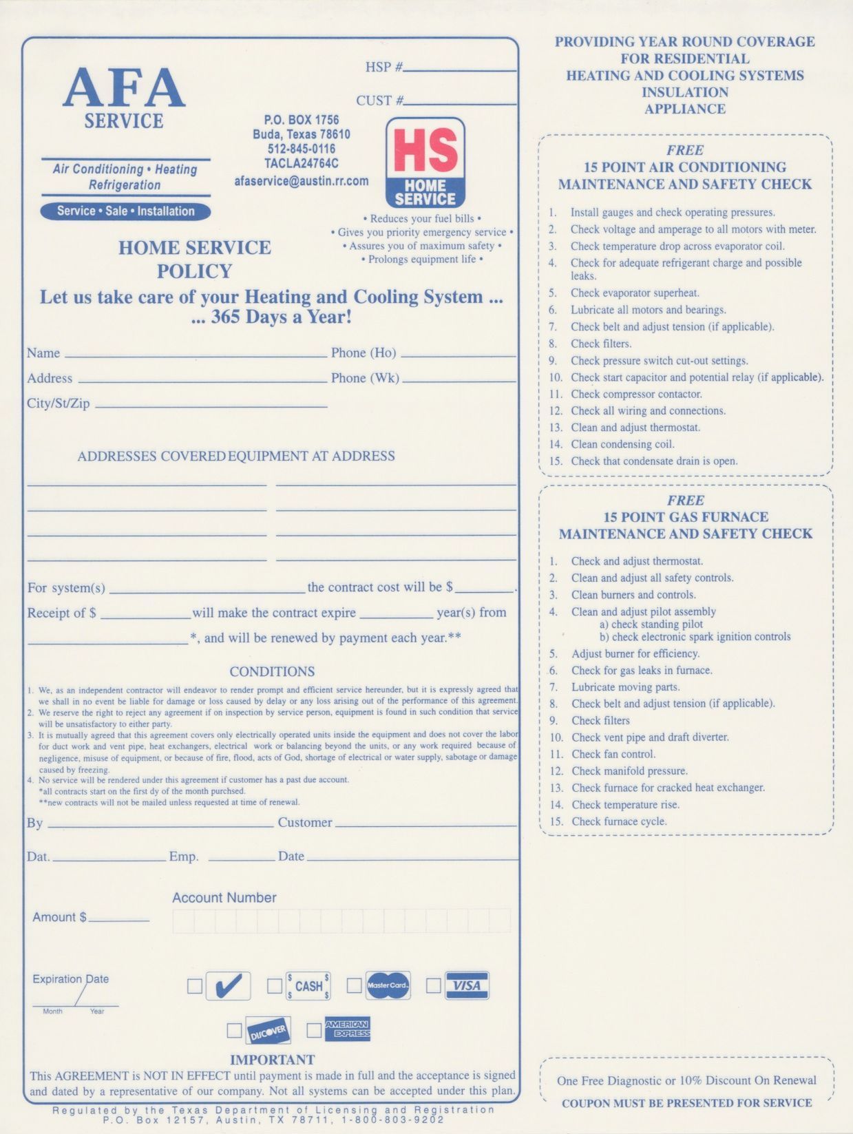 a white paper with an hvac maintenance checklist